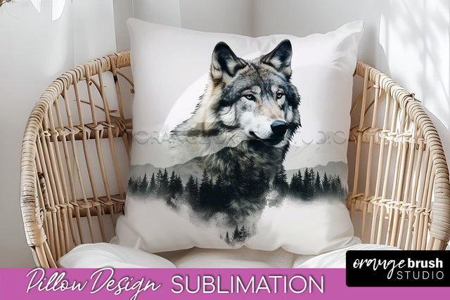Wild Animals Pillow Cover - Mountain Pillow Sublimation Sublimation OrangeBrushStudio 