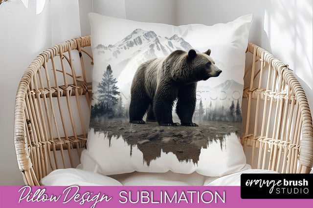 Wild Animals Pillow Cover - Mountain Pillow Sublimation Sublimation OrangeBrushStudio 