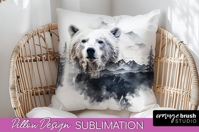 Wild Animals Pillow Cover - Mountain Pillow Sublimation Sublimation OrangeBrushStudio 