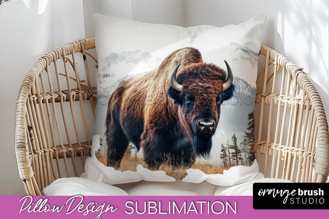 Wild Animals Pillow Cover - Mountain Pillow Sublimation Sublimation OrangeBrushStudio 