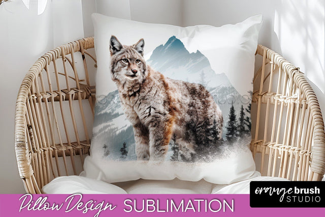 Wild Animals Pillow Cover - Mountain Pillow Sublimation Sublimation OrangeBrushStudio 