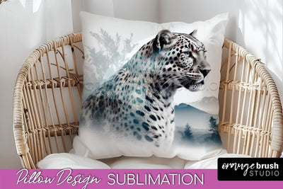 Wild Animals Pillow Cover - Mountain Pillow Sublimation Sublimation OrangeBrushStudio 
