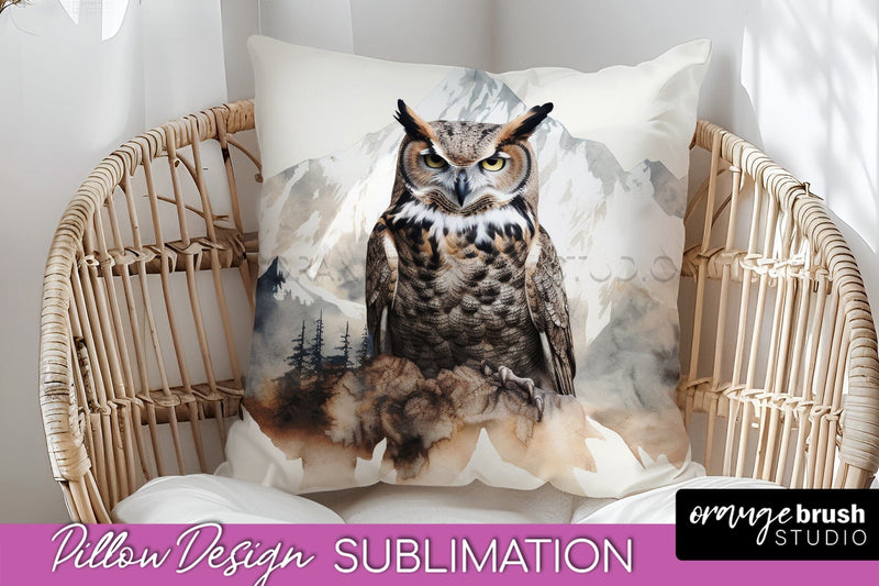 Wild Animals Pillow Cover - Mountain Pillow Sublimation Sublimation OrangeBrushStudio 