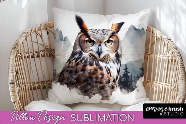 Wild Animals Pillow Cover - Mountain Pillow Sublimation Sublimation OrangeBrushStudio 