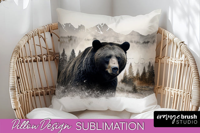 Wild Animals Pillow Cover - Mountain Pillow Sublimation Sublimation OrangeBrushStudio 