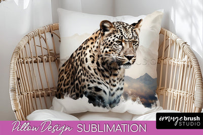 Wild Animals Pillow Cover - Mountain Pillow Sublimation Sublimation OrangeBrushStudio 