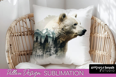 Wild Animals Pillow Cover - Mountain Pillow Sublimation Sublimation OrangeBrushStudio 