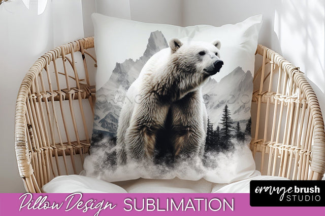 Wild Animals Pillow Cover - Mountain Pillow Sublimation Sublimation OrangeBrushStudio 