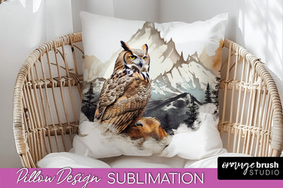 Wild Animals Pillow Cover - Mountain Pillow Sublimation Sublimation OrangeBrushStudio 