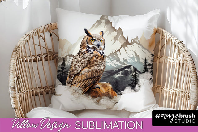 Wild Animals Pillow Cover - Mountain Pillow Sublimation Sublimation OrangeBrushStudio 