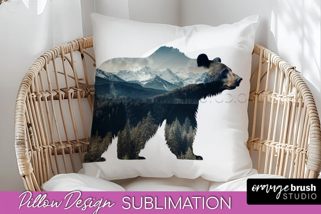 Wild Animals Pillow Cover - Mountain Pillow Sublimation Sublimation OrangeBrushStudio 