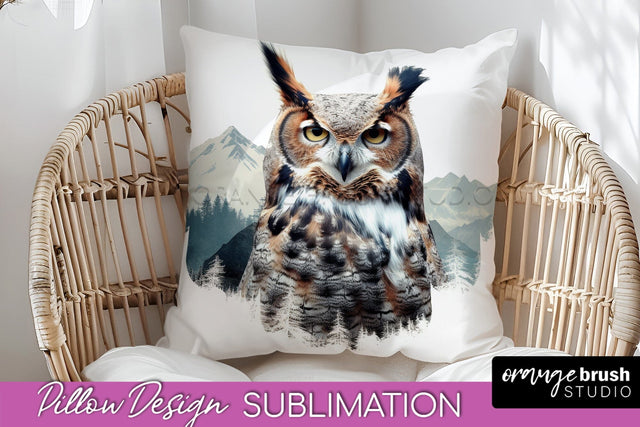 Wild Animals Pillow Cover - Mountain Pillow Sublimation Sublimation OrangeBrushStudio 