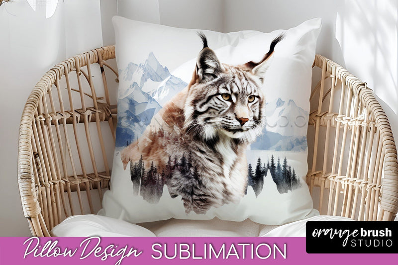 Wild Animals Pillow Cover - Mountain Pillow Sublimation Sublimation OrangeBrushStudio 