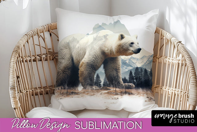 Wild Animals Pillow Cover - Mountain Pillow Sublimation Sublimation OrangeBrushStudio 