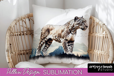 Wild Animals Pillow Cover - Mountain Pillow Sublimation Sublimation OrangeBrushStudio 