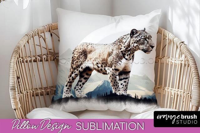 Wild Animals Pillow Cover - Mountain Pillow Sublimation Sublimation OrangeBrushStudio 