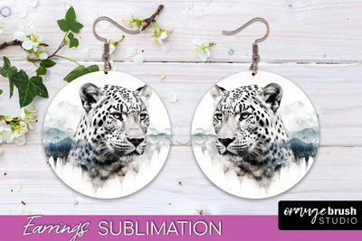 Wild Animals Round Earring Sublimation, Wildlife Earring PNG Sublimation OrangeBrushStudio 