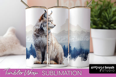 Wild Animals Tumbler Wrap, Mountain Tumbler Sublimation Sublimation OrangeBrushStudio 