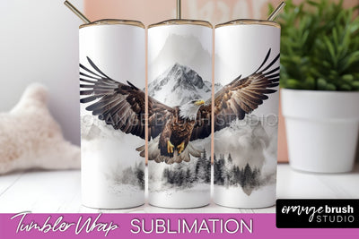Wild Animals Tumbler Wrap, Mountain Tumbler Sublimation Sublimation OrangeBrushStudio 