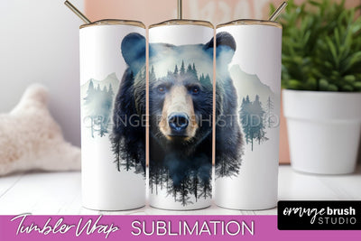 Wild Animals Tumbler Wrap, Mountain Tumbler Sublimation Sublimation OrangeBrushStudio 