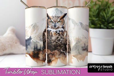 Wild Animals Tumbler Wrap, Mountain Tumbler Sublimation Sublimation OrangeBrushStudio 