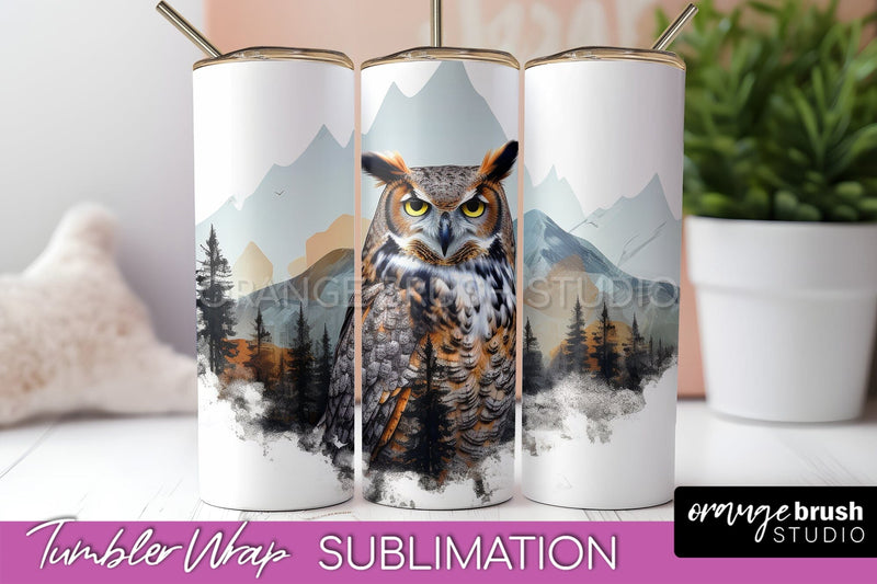 Wild Animals Tumbler Wrap, Mountain Tumbler Sublimation Sublimation OrangeBrushStudio 