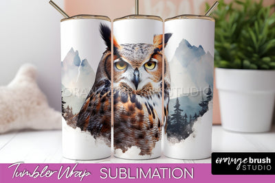 Wild Animals Tumbler Wrap, Mountain Tumbler Sublimation Sublimation OrangeBrushStudio 