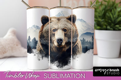 Wild Animals Tumbler Wrap, Mountain Tumbler Sublimation Sublimation OrangeBrushStudio 