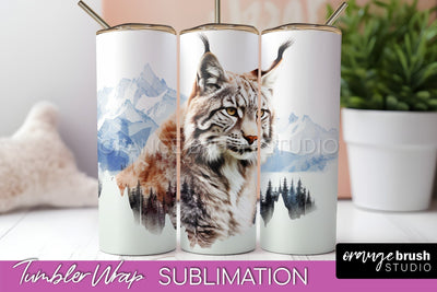 Wild Animals Tumbler Wrap, Mountain Tumbler Sublimation Sublimation OrangeBrushStudio 