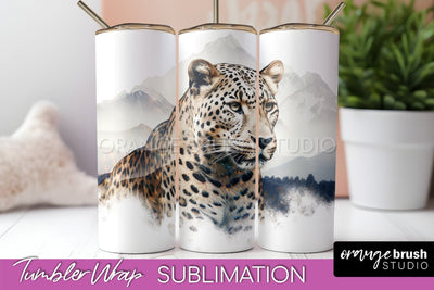 Wild Animals Tumbler Wrap, Mountain Tumbler Sublimation Sublimation OrangeBrushStudio 