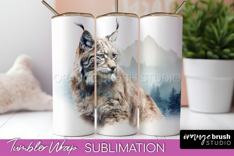 Wild Animals Tumbler Wrap, Mountain Tumbler Sublimation Sublimation OrangeBrushStudio 