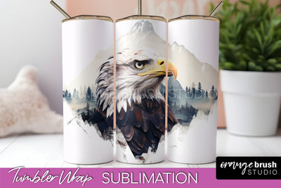 Wild Animals Tumbler Wrap, Mountain Tumbler Sublimation Sublimation OrangeBrushStudio 