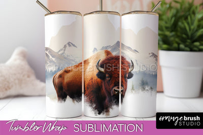 Wild Animals Tumbler Wrap, Mountain Tumbler Sublimation Sublimation OrangeBrushStudio 