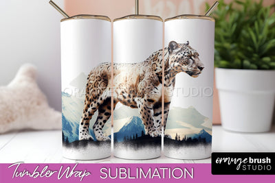 Wild Animals Tumbler Wrap, Mountain Tumbler Sublimation Sublimation OrangeBrushStudio 