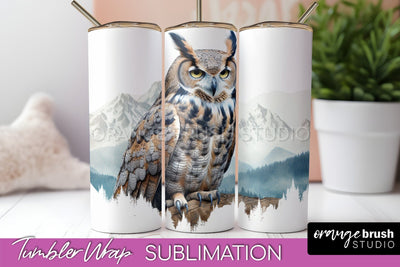 Wild Animals Tumbler Wrap, Mountain Tumbler Sublimation Sublimation OrangeBrushStudio 