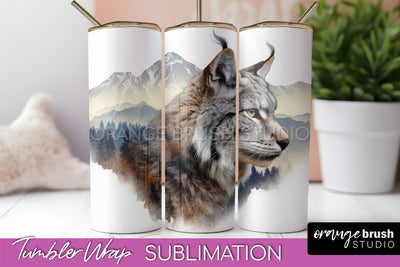 Wild Animals Tumbler Wrap, Mountain Tumbler Sublimation Sublimation OrangeBrushStudio 