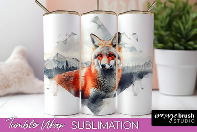 Wild Animals Tumbler Wrap, Mountain Tumbler Sublimation Sublimation OrangeBrushStudio 