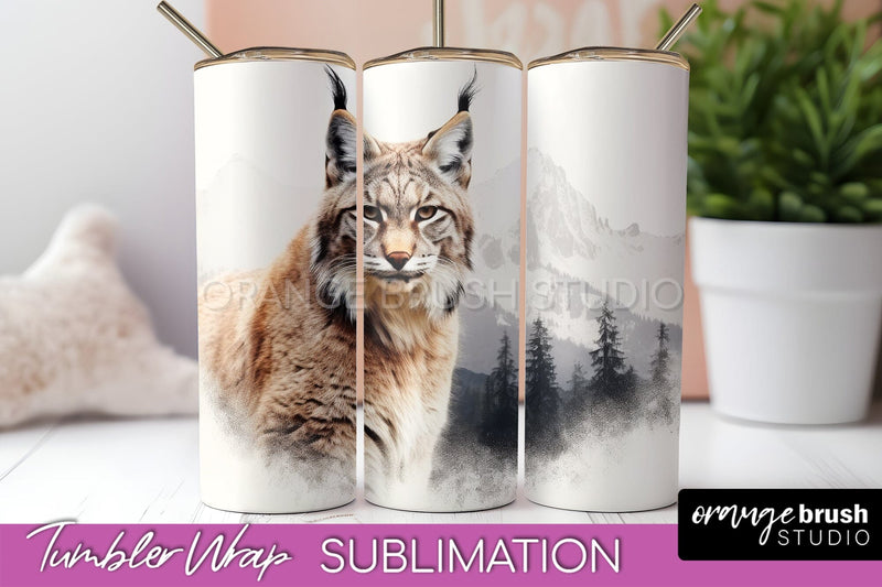 Wild Animals Tumbler Wrap, Mountain Tumbler Sublimation Sublimation OrangeBrushStudio 