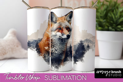 Wild Animals Tumbler Wrap, Mountain Tumbler Sublimation Sublimation OrangeBrushStudio 