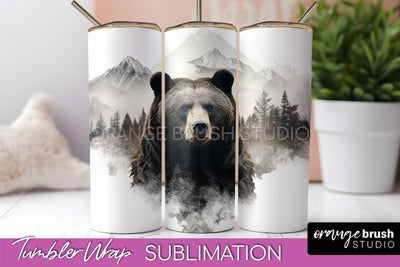 Wild Animals Tumbler Wrap, Mountain Tumbler Sublimation Sublimation OrangeBrushStudio 