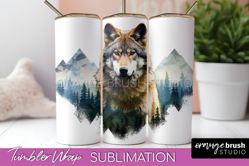 Wild Animals Tumbler Wrap, Mountain Tumbler Sublimation Sublimation OrangeBrushStudio 