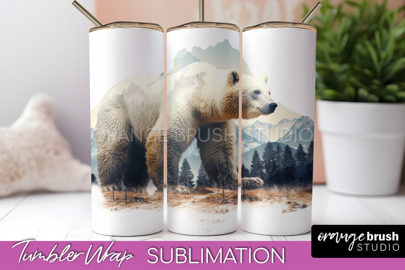 Wild Animals Tumbler Wrap, Mountain Tumbler Sublimation Sublimation OrangeBrushStudio 