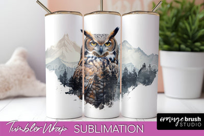 Wild Animals Tumbler Wrap, Mountain Tumbler Sublimation Sublimation OrangeBrushStudio 