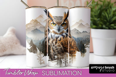 Wild Animals Tumbler Wrap, Mountain Tumbler Sublimation Sublimation OrangeBrushStudio 