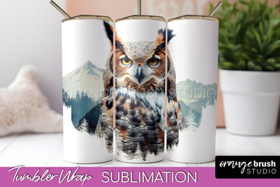 Wild Animals Tumbler Wrap, Mountain Tumbler Sublimation Sublimation OrangeBrushStudio 
