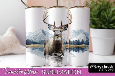 Wild Animals Tumbler Wrap, Mountain Tumbler Sublimation Sublimation OrangeBrushStudio 