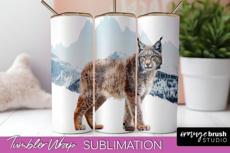 Wild Animals Tumbler Wrap, Mountain Tumbler Sublimation Sublimation OrangeBrushStudio 