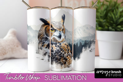 Wild Animals Tumbler Wrap, Mountain Tumbler Sublimation Sublimation OrangeBrushStudio 