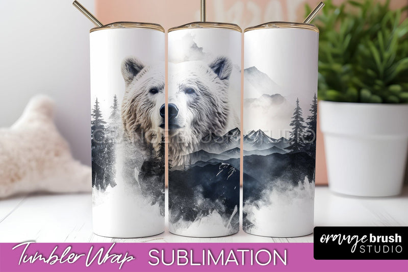 Wild Animals Tumbler Wrap, Mountain Tumbler Sublimation Sublimation OrangeBrushStudio 