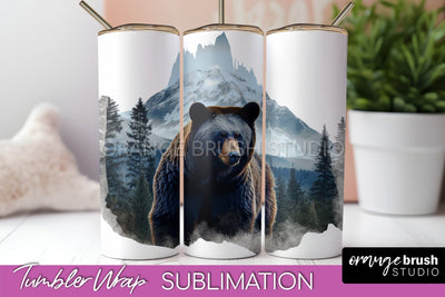Wild Animals Tumbler Wrap, Mountain Tumbler Sublimation Sublimation OrangeBrushStudio 